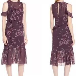 Anthropologie / Lewit  ruffled floral Midi dress size 8 M